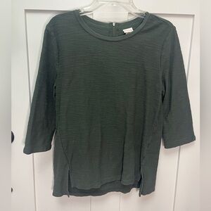 Merona Dark Green Long Sleeve Top with Zipper Accent